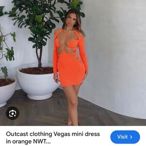 OUTCAST CLOTHING VEGAS MINI DRESS IN 🍊